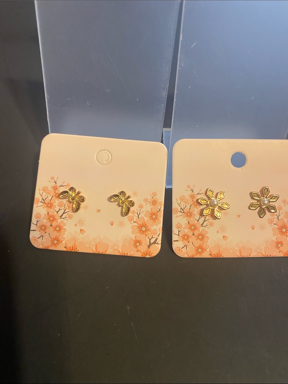 Fashion Jewelry Gold Floral Stud Earrings Set